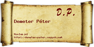 Demeter Péter névjegykártya