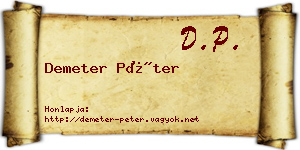 Demeter Péter névjegykártya